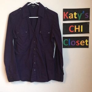 Express Dark Purple Button Down M